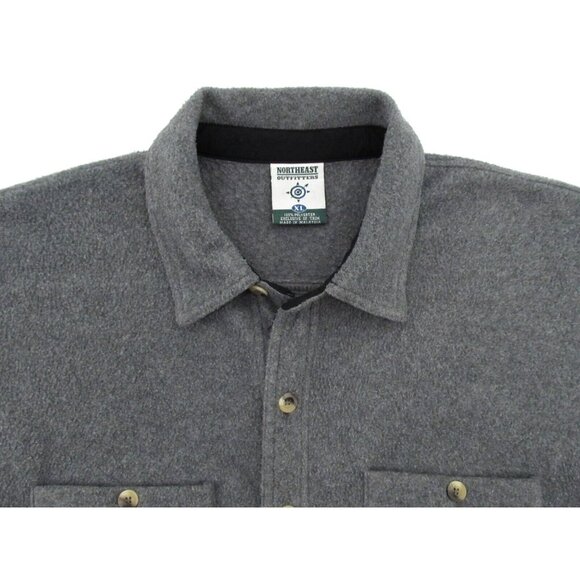 Vintage Northeast Outfitters Button Up Shirt Mens XL Gray Fleece Shacket - Picture 4 of 11